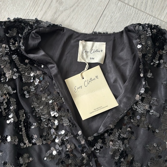 NWT Black sequin bodysuit size S/M​​ - Picture 2 of 4